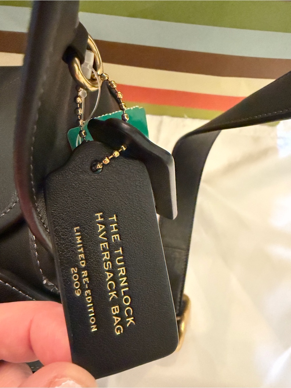 NWT Coach Haversack CDZ12 Black Leather Brass Shoulder Bag, Bleecker Archive - Picture 4 of 10
